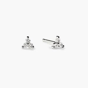 💎 ONE Single Mejuri Mini Lotus Diamond Earring – White Gold & Natural Diamond